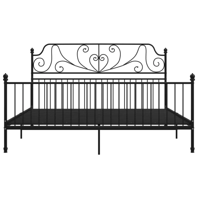 Cadre de lit sans matelas noir métal 180x200 cm