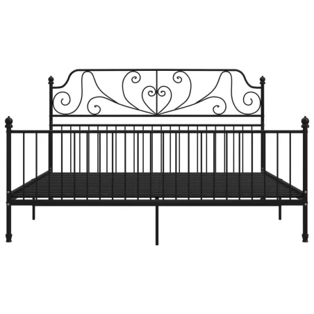 Cadre de lit sans matelas noir métal 180x200 cm