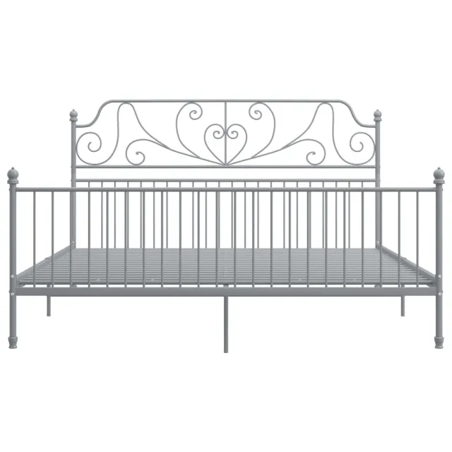 Cadre de lit sans matelas gris métal 200x200 cm