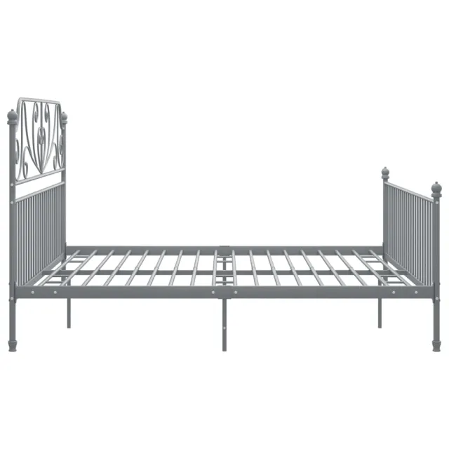 Cadre de lit sans matelas gris métal 200x200 cm