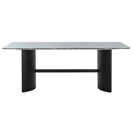 Eettafel Home ESPRIT Zwart Groen Metaal Gehard glas 200 x 100 x 76 cm 2