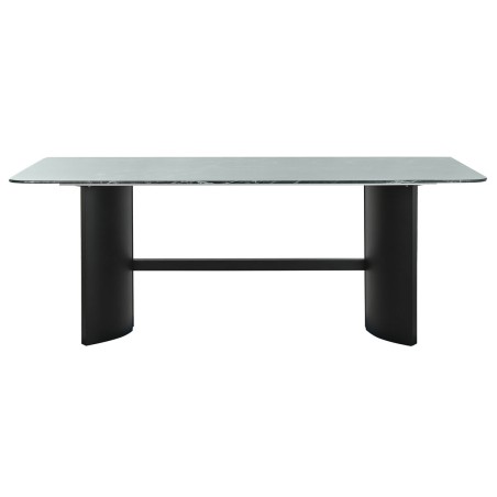 Dining Table Home ESPRIT Black Green Metal Tempered Glass 200 x 100 x