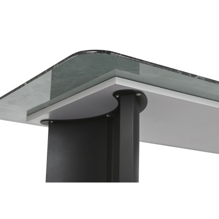 Dining Table Home ESPRIT Black Green Metal Tempered Glass 200 x 100 x