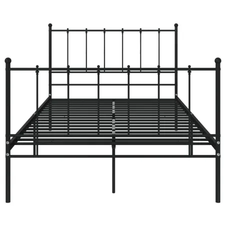Cadre de lit sans matelas noir métal 120x200 cm