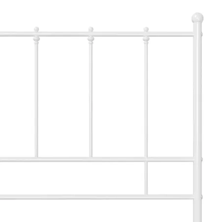 Cadre de lit sans matelas blanc métal 120x200 cm