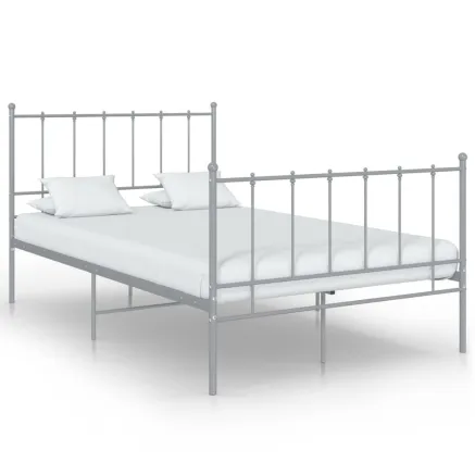 Cadre de lit sans matelas gris métal 120x200 cm