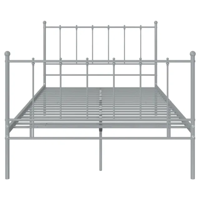 Cadre de lit sans matelas gris métal 120x200 cm