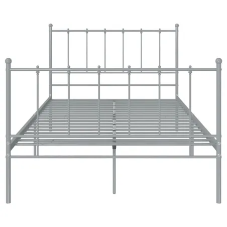 Cadre de lit sans matelas gris métal 120x200 cm
