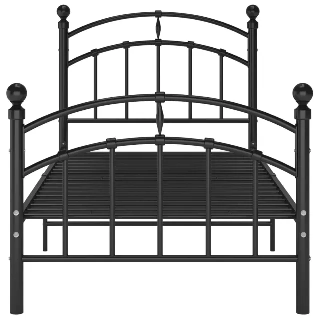 Cadre de lit sans matelas noir métal 100x200 cm