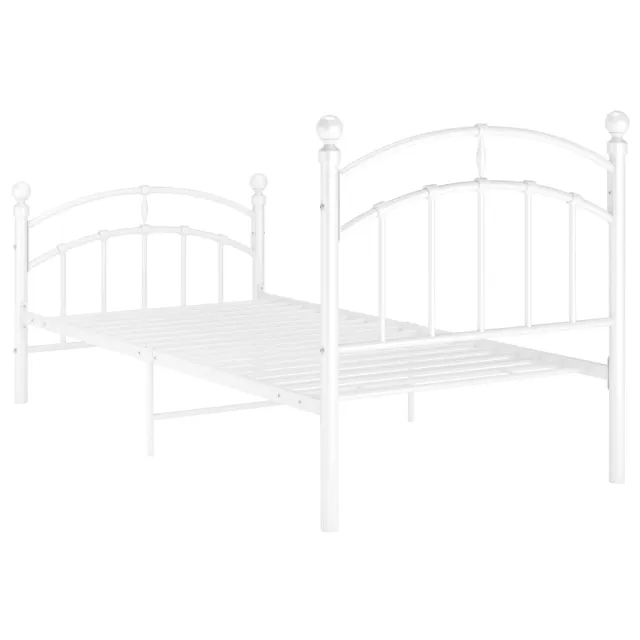 Cadre de lit sans matelas blanc métal 100x200 cm
