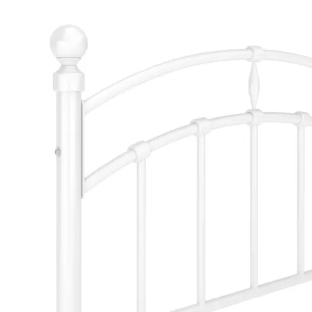 Cadre de lit sans matelas blanc métal 100x200 cm