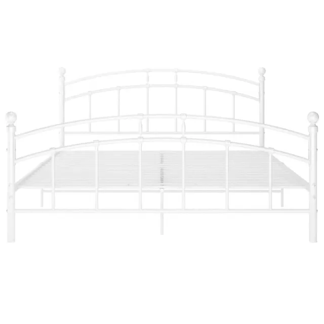 Cadre de lit sans matelas blanc métal 140x200 cm