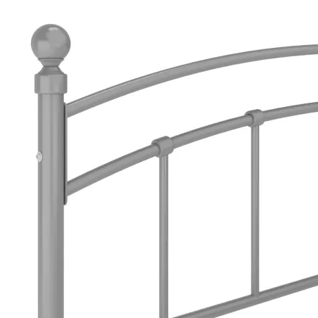 Cadre de lit sans matelas gris métal 140x200 cm