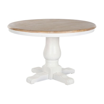 Dining Table Home ESPRIT White Natural Elm wood 120 x 120 x 76 cm 2