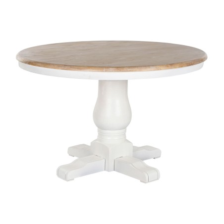 Mesa de Comedor Home ESPRIT Blanco Natural Madera de olmo 120 x 120 x