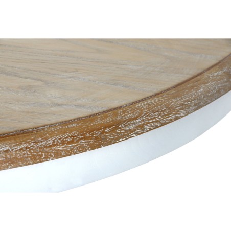 Mesa de Comedor Home ESPRIT Blanco Natural Madera de olmo 120 x 120 x