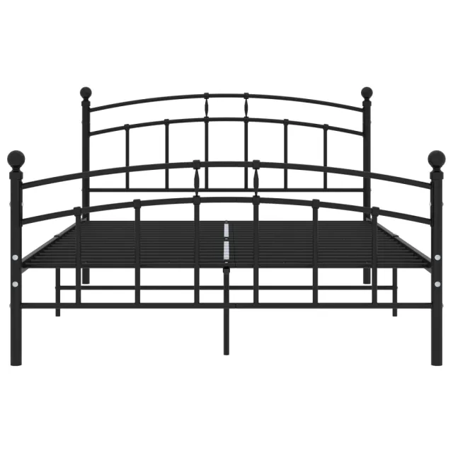 Cadre de lit sans matelas noir métal 200x200 cm