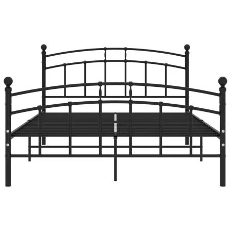 Cadre de lit sans matelas noir métal 200x200 cm