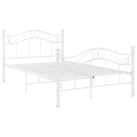 Cadre de lit sans matelas blanc métal 120x200 cm