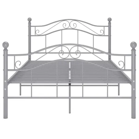 Cadre de lit sans matelas gris métal 120x200 cm