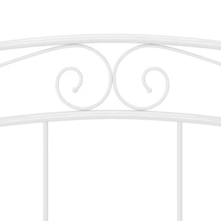 Cadre de lit sans matelas blanc métal 160x200 cm