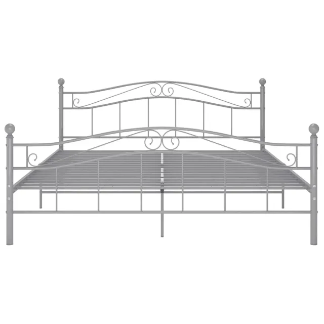 Cadre de lit sans matelas gris métal 160x200 cm
