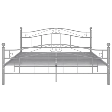 Cadre de lit sans matelas gris métal 160x200 cm