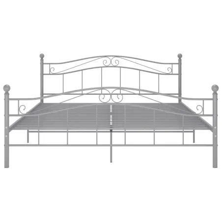 Cadre de lit Gris Métal 200x200 cm