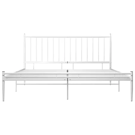 Cadre de lit sans matelas blanc métal 180x200 cm