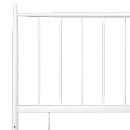 Cadre de lit sans matelas blanc métal 200x200 cm