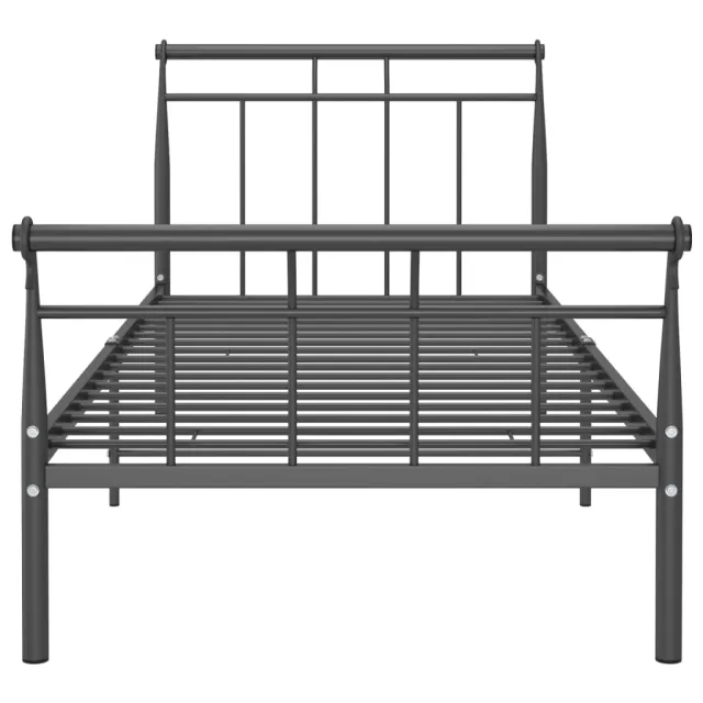 Cadre de lit sans matelas noir métal 100x200 cm