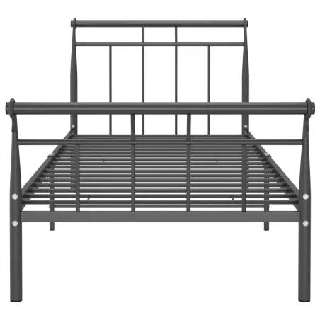 Cadre de lit sans matelas noir métal 100x200 cm