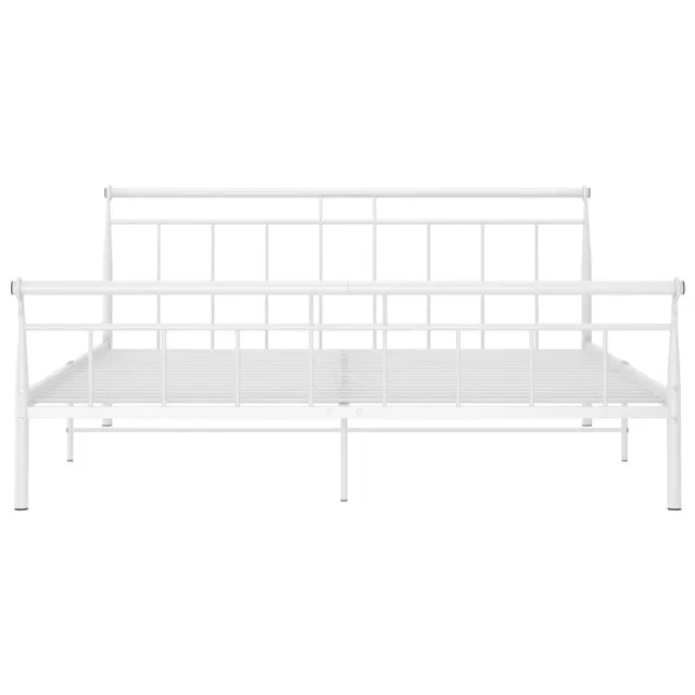 Cadre de lit sans matelas blanc métal 160x200 cm
