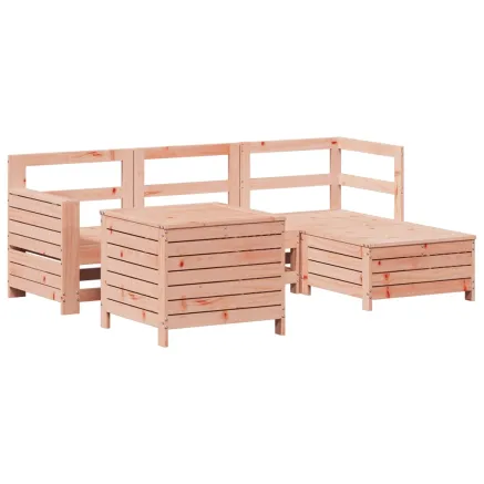 Salon de jardin 5 pcs bois massif sapin de douglas 2