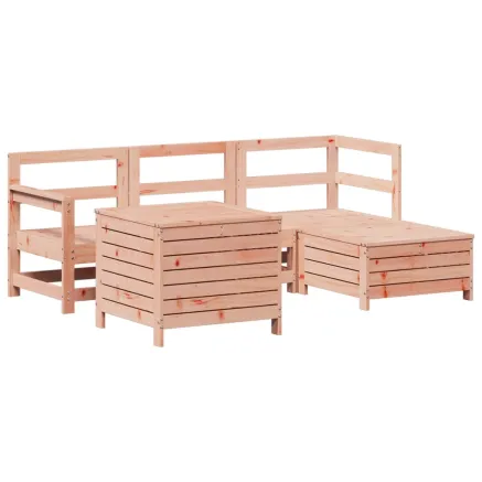 Salon de jardin 5 pcs bois massif sapin de douglas 2