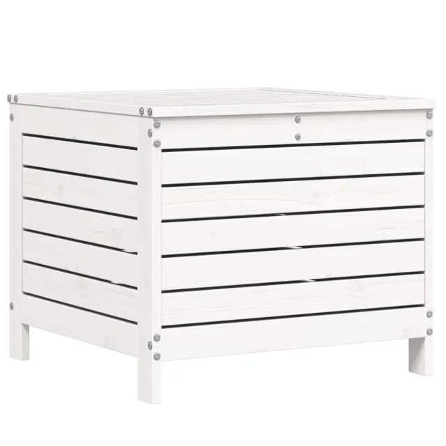 Salon de jardin 5 pcs blanc bois massif de pin