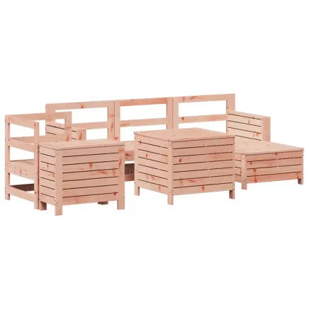 Salon de jardin 7 pcs bois massif sapin de douglas 2