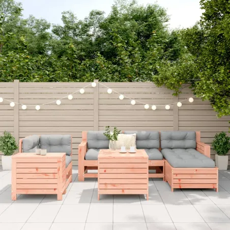 Salon de jardin 7 pcs bois massif sapin de douglas