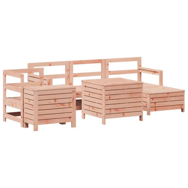 Salon de jardin 7 pcs bois massif sapin de douglas