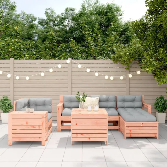 Salon de jardin 7 pcs bois massif sapin de douglas