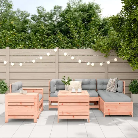 Salon de jardin 7 pcs bois massif sapin de douglas