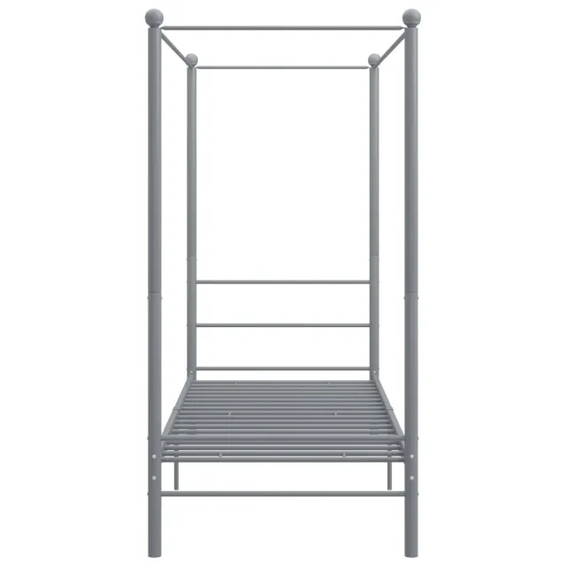 Cadre de lit à baldaquin sans matelas gris métal 90x200 cm