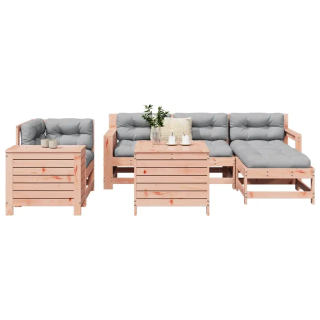 Salon de jardin 7 pcs bois massif sapin de douglas