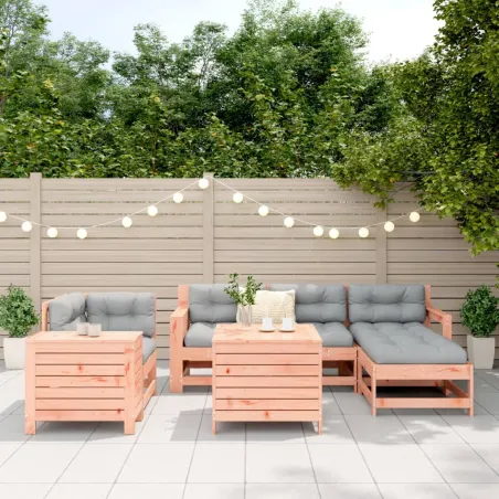 Salon de jardin 7 pcs bois massif sapin de douglas