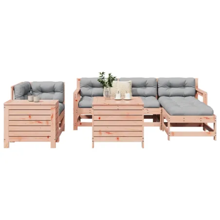 Salon de jardin 7 pcs bois massif sapin de douglas