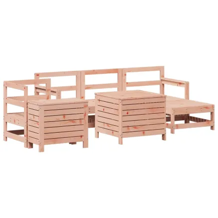 Salon de jardin 7 pcs bois massif sapin de douglas 2