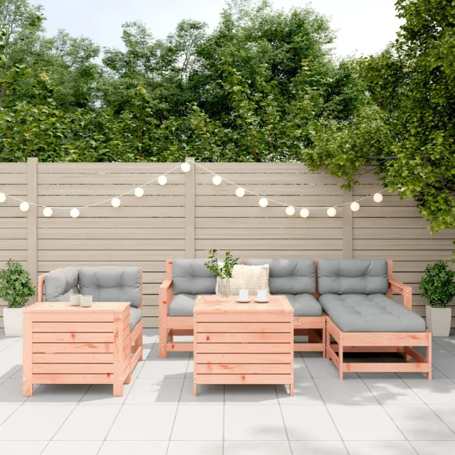 Salon de jardin 7 pcs bois massif sapin de douglas