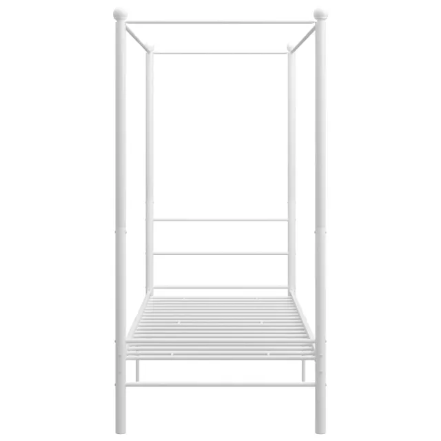 Cadre de lit à baldaquin sans matelas blanc métal 100x200 cm