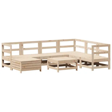 Salon de jardin 8 pcs bois de pin massif 2