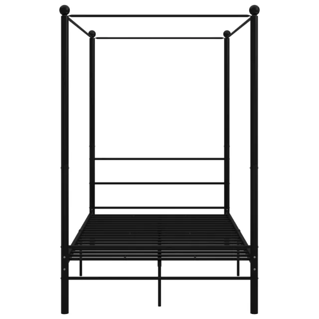 Cadre de lit à baldaquin sans matelas noir 140x200 cm métal